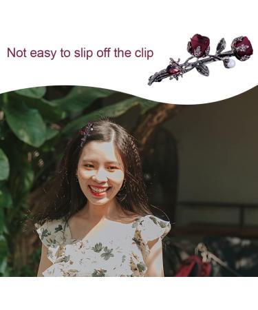 DHinkyoung Vintage Crystal Rose Hair Clip Rhinestones Rose Flower Hair Barrette Vintage Style Hair Pin for Girls Women Ladies Hair Decoration Wedding Party Gifts - Buy Online on GoSupps.com