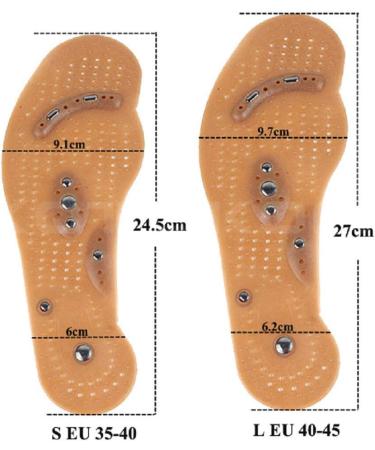 Jinon Massage Insoles for Men & Women - Acupressure Magnetic Therapy Shoe Pads 8.66-9.64in - Buy Online on GoSupps.com