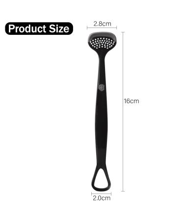 Double-Headed Tongue Scraper - Hard Tongue Cleaner for Adults & Kids | Reduce Bad Breath - Black - Buy Online on GoSupps.com