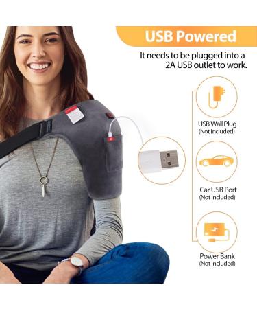Comfheat USB Heated Shoulder Wrap - 3 Heating Settings for Rotator Cuff Pain Relief - Buy Online on GoSupps.com