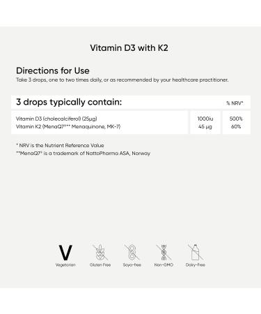 Nutri Advanced Vitamin D3 with K2 Liquid Drops - Orange 30ml | Boosts Immunity & Supports Bone Health - Buy Online on GoSupps.com