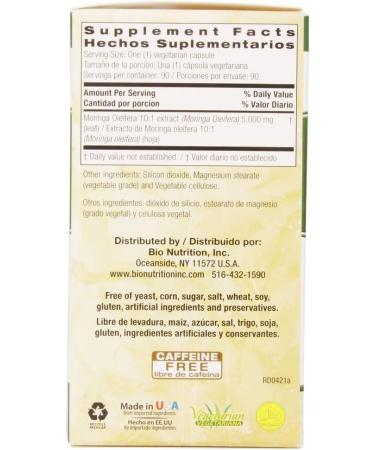 Bio Nutrition Moringa 5000mg 90 Ct - Premium Quality Superfood Supplement - Buy Online on GoSupps.com