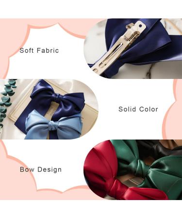 scicent Girls Hair Bows 3 Pieces Hair Clips for Styling Bow Hair Clips Solid Color Hair Bows for Girls and Women Bowknot Hairpin Fashion Bow Hair Clip with Silky Satin Soft Bow Hair Barrette - 28319 - Buy Online on GoSupps.com