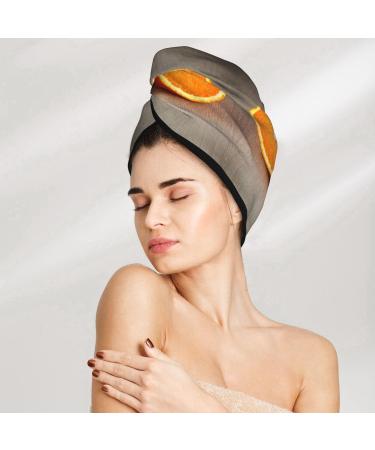 Orange Coral Velvet Hair Drying Cap with Buttons - Anti-Frizz for Curly Long & Thick Hair | Shop Internationally - Buy Online on GoSupps.com