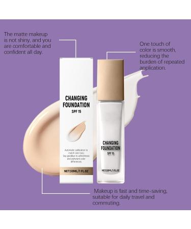 Fond de teint couleur changeante fond de teint thermo-adaptatif longue tenue correcteur couvrance totale longue tenue waterproof 1pcs - Buy Online on GoSupps.com