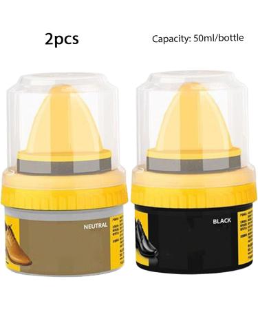 Shoe Polish Kit 2Pcs 50ML Clear & Black Shoe Polish for Leather Shoe Cream Polish Leather Shoe Polish to Restore Clean & Shine Shoes Purse Boots - Buy Online on GoSupps.com
