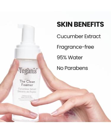 VEGANIS Foaming Face Wash With Cucumber Extract Natural Facial Cleanser for Oily Skin Hydrating Vegan Formula Paraben-Free 5 Fl Oz - Buy Online on GoSupps.com