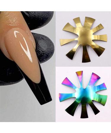 Premium Stainless Steel Nail Template with Crystals | French Style Manicure & Nail Art Tools | Multicolored Polishing Plates - Buy Online on GoSupps.com