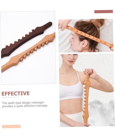 Gua Sha Massage Stick | Manual Leg Roll Muscle Roller | Wooden Acupuncture Tool for Body & Neck | Multi-Function Fitness Roller - Buy Online on GoSupps.com