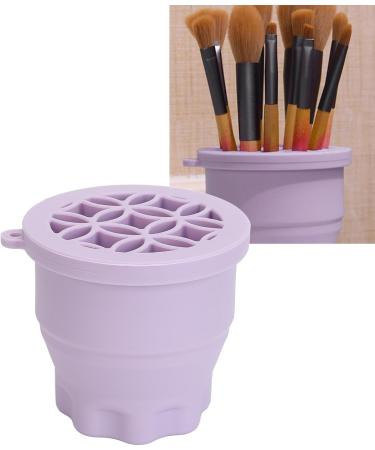 Makeup Brush Cleaning Mat Makeup Brush Cleaner Cup Makeup Brush Cleaner Cosmetic Brush Cleaning Pad Drying Rack Silicone Scrubber Bowl Portable Washing Tool (Purple) - Buy Online on GoSupps.com