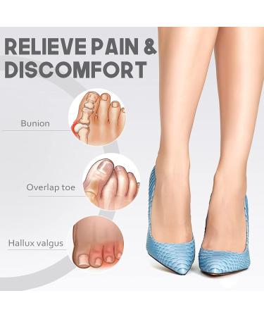 MHSY Toe Separators - 4PCS Gel Bunion Correctors & Toe Spacers for Overlapping Toes, Hallux Valgus Relief - Blue - Buy Online on GoSupps.com