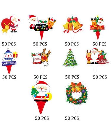 GULELAYAR 50/500 Pieces Christmas Cupcake Toppers Cute Cake Decorations Snowman Santa Claus Reindeer Elf Bells Cake Toppers Picks for Christmas Cake Decor Party Holiday Supplies Favors (500 Pieces) - Buy Online on GoSupps.com