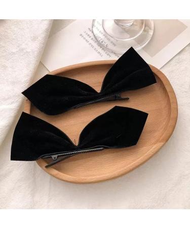 ZHOUMEIWENSP 2 Pairs Non-Slip Silks & Satins Hair Clips - White & Black Bowknot Barrettes - Buy Online on GoSupps.com