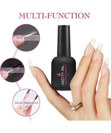 Gel Nail Glue - Nail Tips Glue Gel for Acrylic Nails Curing Needed Nail Gel Glue Multi-Functional Gel Glue for Nails Brush On Nail Gel Glue for Fake Nails Long Lasting Nail Glue/Base Pisole - Buy Online on GoSupps.com