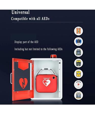 Qianmei AED Cabinet - Wall-Mounted Defibrillator Storage for Home Office & Hospital | Durable 1.2mm Steel with Transparent Window - Buy Online on GoSupps.com