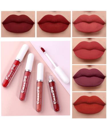 6Pcs Matte Lipgloss Kit - Long Lasting & Waterproof Velvet Liquid Lipstick Set (Color-04) - Buy Online on GoSupps.com