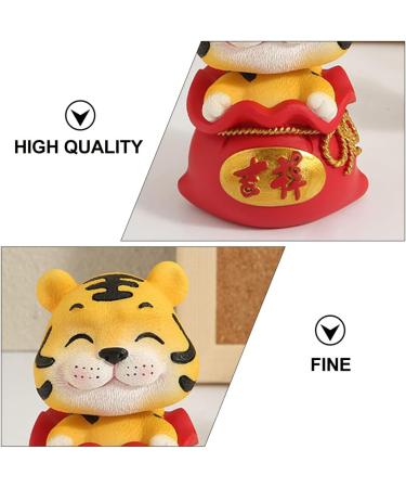 Artibetter 6 Pcs Year of The Tiger Bobble Head Ornament Children Toys Kids Playset Tiger Ornament Resin Decoration Digital Dash Desk Trinkets Car Dashboard Decorations Cute Animal Statue Wild Red 1x6pcs 6X6X9.5CMx6pcs - Buy Online on GoSupps.com