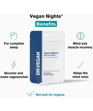 DR.VEGAN Vegan Nights Sleep Supplement - Nootropic Sleep Aid for Restful Sleep | 5-HTP Magnesium & L-Theanine | 30 Vegan Capsules - Buy Online on GoSupps.com