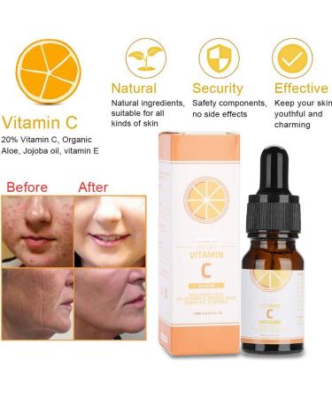Natudeco 10ml Vitamin C Serum Natural Face Serum Skin Brightening Serum for Wrinkles Firming Smooth Uneven Dark Spot Brightening Skin Care Product - Buy Online on GoSupps.com