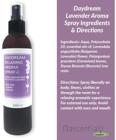 Lavender Daydream Aromatherapy Spray by Nascentials 2 PACK | 2 x 240ml of Relaxing Multi-Use Linen Spray Body Spray Room Spray | Made with Pure Lavender Essential Oil - Buy Online on GoSupps.com