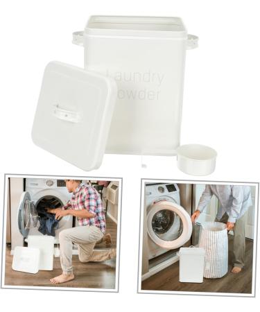 HOMOCONO Box Laundry Organizer Condensate Beads Bucket Bucket Containers with Lids Iron White 1 count (Pack of 1) White - Buy Online on GoSupps.com