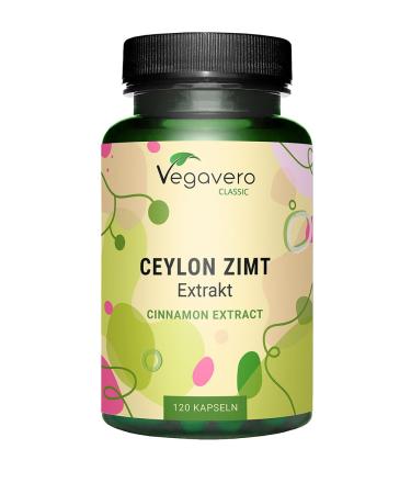 Ceylon Cinnamon 2000mg Vegavero | High Strength Extract (8:1) | NO Additives Lab-Tested | 4 Months Supply 120 Capsules | Vegan