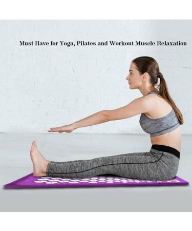 Ruluti Massage Yoga Mat Set - Acupressure Pillow & Travel Bag for Backrest & Neck Pain Relief - Relax Muscles & Linder Insomnia (Purple) - Buy Online on GoSupps.com