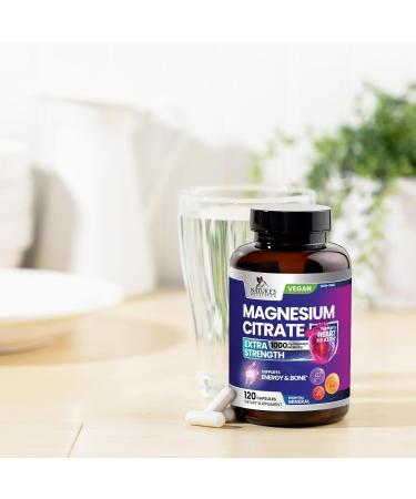 Magnesium Citrate Supplement Pills 1000mg - 3X Strength Magnesium Supplements for Bone Muscle Heart Nature's Sleep Support for Men & Women Vegan Mag Mineral Non-GMO Bottled in USA 120 Capsules 120 Count (Pack of 1) - Buy Online on GoSupps.com