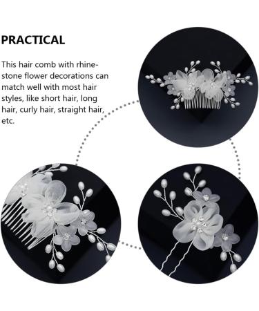Beaupretty 1 Set comb plate hairpin Rhinestone Hair Clips rhinestone hair comb flower hair stick flower hair fork pearl hair accessories bridal rhinestone insert comb Leaves fabric bride leaf - Buy Online on GoSupps.com