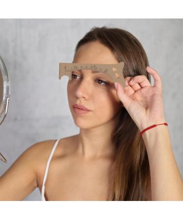 Eyebrow Measuring Tool Eye Liner Guide for Eye Brows | Eyebrow Shaping Ruler Eye Makeup Aid Brow Measuring Tool for Beginners Eye Liner Eyelash Eyebrow Khaki - Buy Online on GoSupps.com