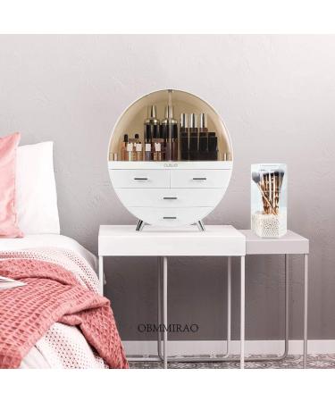 OBMMIRAO Elegant Waterproof Makeup Storage Organizer Box - Large Cosmetics Organizer with Drawers for Countertop Bathroom Dresser - Grey - Buy Online on GoSupps.com