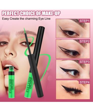 Aomig Matte Felt Tip Liquid Eyeliner Pen Waterproof Long Lasting Smudgeproof Pencil for All Eye Shapes 10 Green - Buy Online on GoSupps.com