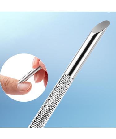 Premium Stainless Steel Cuticle Pusher & Nail Dotting Pen - Double Ended Manicure Tool for Perfect Nail Care - Buy Online on GoSupps.com
