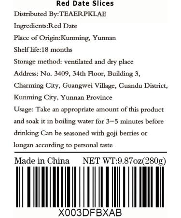 dried red dates Sweet Crispy Dates 9.87oz/280g Jujube slices Jujube Seedless Jujube Slices Can be matched wolfberry longan tea soak in water No wash ready to eat 280g - Buy Online on GoSupps.com