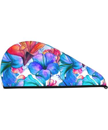 Bright Flowers Microfiber Hair Towel - Super Absorbent Coral Velvet Wrap for Long Curly & Thick Hair - Quick Dry Hair Cap for Women - Buy Online on GoSupps.com