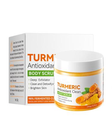 Turmeric Exfoliating Body Scrub - Exfoliator for Remove Dead Skin Deep Cleansing - Improve Dark Spots Acne Body Scrub - Hydrating & Exfoliating Exfoliator - Exfoliator for Body Care All Skin Types