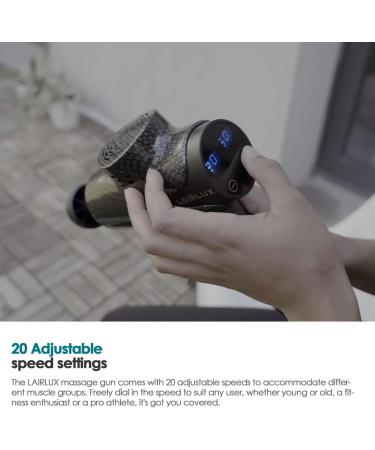 LAIRLUX EM-03Pro Carbon Percussion Massage Gun for Deep Tissue Muscle Relief - Buy Online on GoSupps.com