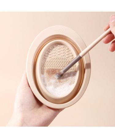 Foldable Silicone Makeup Brush Cleaner Bowl | Portable MSQ Cleaning Mat for Brushes Powder Puffs & Sponges - Buy Online on GoSupps.com