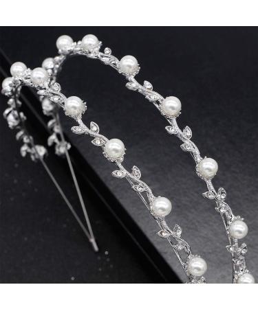 Beaupretty Women Crystal and Pearl Headband Alloy Double-row Hair Hoop Delicate Headdress Hair Jewelry - Buy Online on GoSupps.com