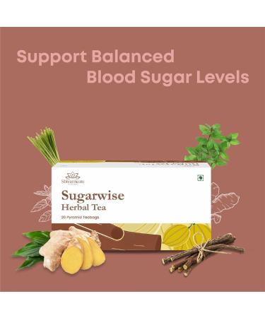 Shivamastu Ayurveda Sugarwise Herbal Tea- 20 Pyramind Tea Bags - Herbal Tea for Diabetic Wellness and Rejuvenating Metablism- Tasty Sugar Free Caffeine Free and Vegan - Buy Online on GoSupps.com