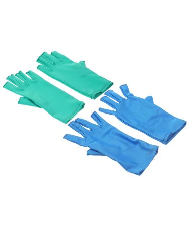 Housoutil 2 Pairs Mitts Quilting Tools Nail Art Tools Finger Gloves Quilting Gloves Rulers for Quilting and Sewing Manicure Gloves Half Fingers Gloves Spandex Work Anti-Black