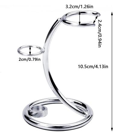 Premium Metal Shaving Brush Holder Stand - 2 in 1 Curved Design for Razor & Brush - Portable Universal Men's Facial Care Accessory - Silver - Buy Online on GoSupps.com