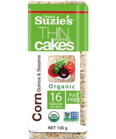 Suzie's Corn Quinoa & Sesame Thin Cakes 4.5 oz - Gluten-Free Snack Option - Buy Online on GoSupps.com