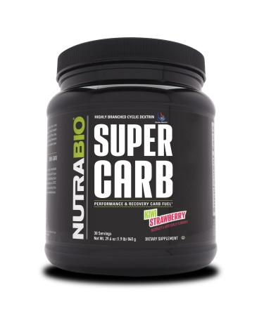 NutraBio Super Carb - Complex Carbohydrate Supplement Powder - Cluster Dextrin and Electrolytes for Performance Enhancement & Muscle Recovery - Kiwi Strawberry, 30 Servings Kiwi Strawberry 30 Servings (Pack of 1)
