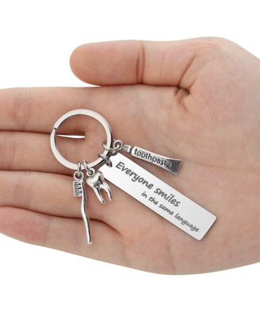 Jovivi Engraved Tooth Toothbrush Toothpaste Keychain - Perfect Gift for Dentists & Dental Assistants - Buy Online on GoSupps.com