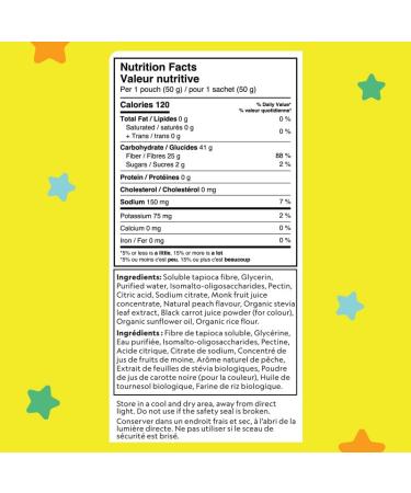 Herbaland Oh My! Gummies Snacks Low-Sugar High-Fiber Vegan Gluten-Free 12 x 50g (Box of 12) Compostable Pouch Peach Flavor - Buy Online on GoSupps.com