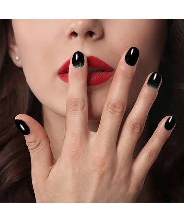 Buy WOKOTO 12 Sheets Black Nail Polish Stickers - 168 Pieces Full Nail Wraps Gel Nail Strips for Women Black Gradient Marble Design Easy Stick-On Nail Art - Buy Online on GoSupps.com