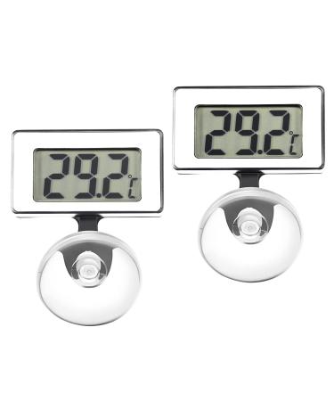 Aquarium thermometer 2 PCs aquarium temperature measuring tool Waterproof aquarium thermometer Digital aquarium thermometer with suction cup water temperature measuring device for fish tank terrarium aquarium