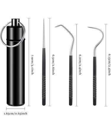 Portable Titanium Toothpicks Set - Reusable Metal Toothpicks with Holder for Outdoor Picnic & Camping - 2 Black Sets - Buy Online on GoSupps.com