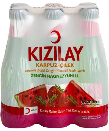 KIZILAY 48 Bottles Natural Mineral Water with Watermelon and Strawberry Flavor Rich Mineral Water with Bicarbonate and Sodium Pufai Grocery - Buy Online on GoSupps.com